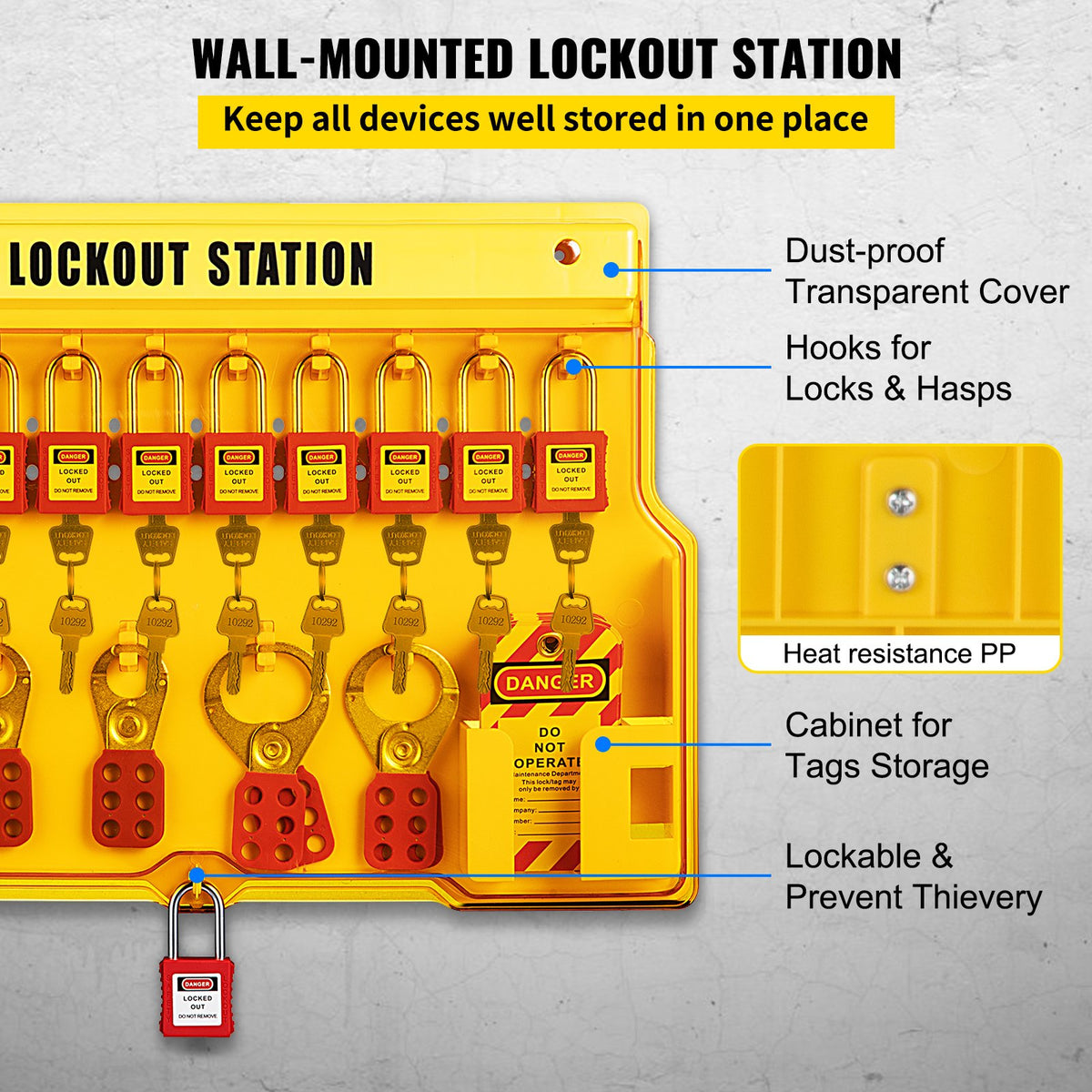58 PCS Lockout Tagout Kits, Electrical Safety Loto Kit Includes Padlocks, Lockout Station, Hasp, Tags & Zip V952-AQSJTZJBDGJ57NTX0V0
