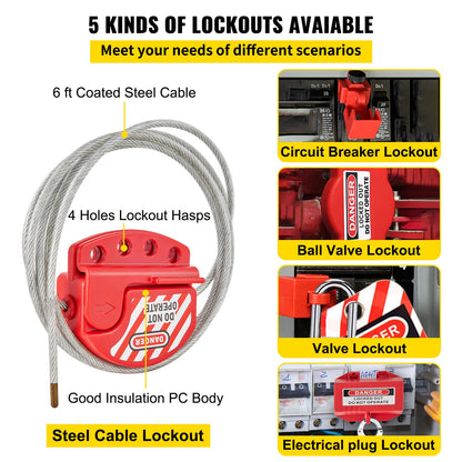42 PCS Lockout Tagout Kits Electrical Loto Kit for Electrical Risk Removal V952-AQSJTZJDGJX40YXFBV0