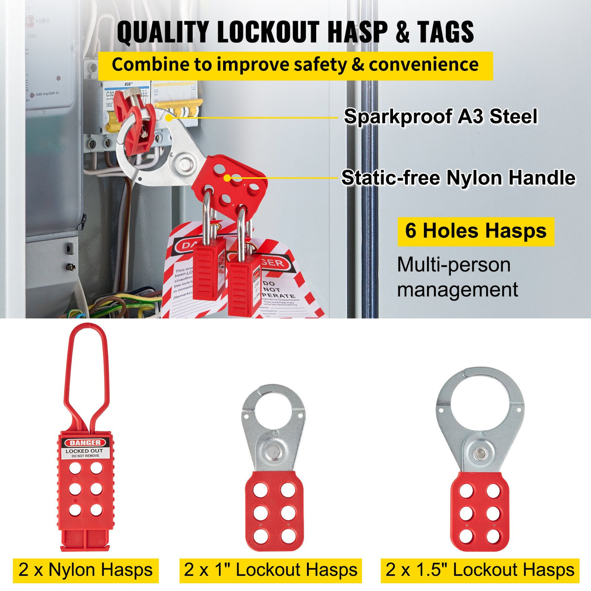 42 PCS Lockout Tagout Kits Electrical Loto Kit for Electrical Risk Removal V952-AQSJTZJDGJX40YXFBV0