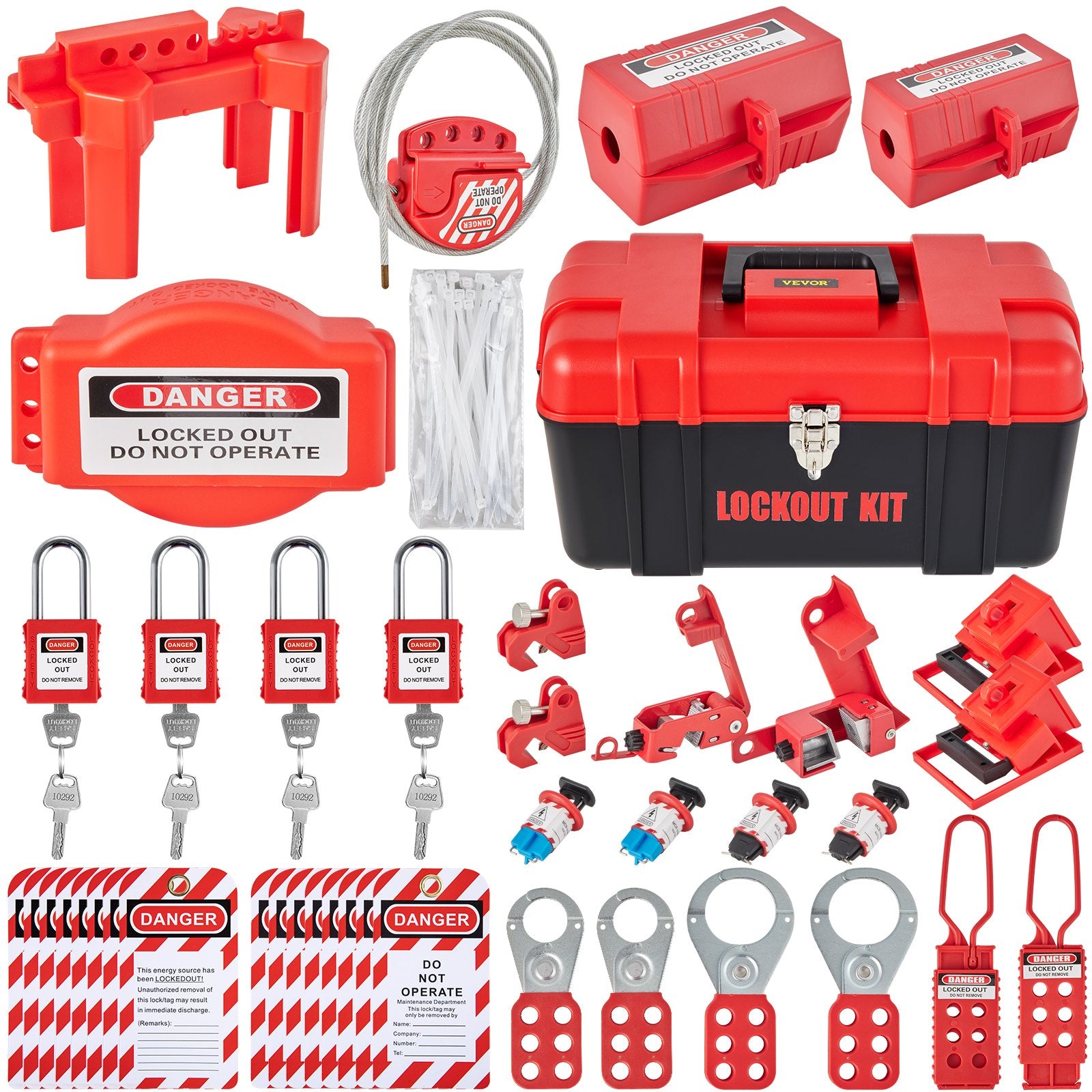 42 PCS Lockout Tagout Kits Electrical Loto Kit for Electrical Risk Removal V952-AQSJTZJDGJX42WVJ4V0