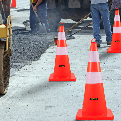 Safety Cones, 10PCS 28"" Traffic Cones, PVC Orange Construction Cones, 2 Reflective Collars Traffic Cones V952-AQZYCQHSB2810FZ5BV0