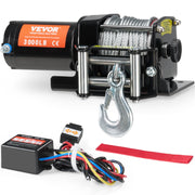 Electric Winch, 1361 kg Line Pull Capacity, 12V DC ATV/UTV Winch with 0.5 x 1188.7 cm 7 Strands Steel Cable V952-ATVGSSJPYXYK43JX7V9