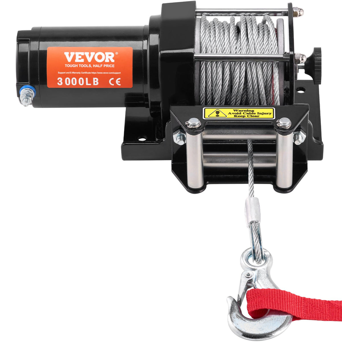 Electric Winch, 1361 kg Line Pull Capacity, 12V DC ATV/UTV Winch with 0.5 x 1188.7 cm 7 Strands Steel Cable V952-ATVGSSJPYXYK43JX7V9
