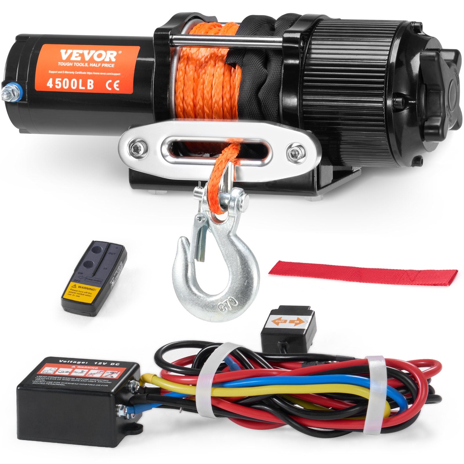Electric Winch ATV UTV 2041 kg Synthetic Rope Waterproof Remote Control V952-ATVHCSJPYXWXMCF1OV9