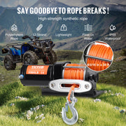 Electric Winch, 1588 kg Line Pull Capacity, 12V DC ATV Winch with 0.5 x 1188.7 cm 12 Strands Synthetic Rope V952-ATVHCSJPYXYKT38ASV9