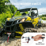 Electric Winch, 1588 kg Line Pull Capacity, 12V DC ATV Winch with 0.5 x 1188.7 cm 12 Strands Synthetic Rope V952-ATVHCSJPYXYKT38ASV9