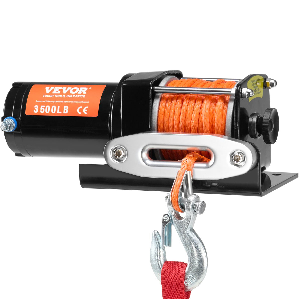 Electric Winch, 1588 kg Line Pull Capacity, 12V DC ATV Winch with 0.5 x 1188.7 cm 12 Strands Synthetic Rope V952-ATVHCSJPYXYKT38ASV9