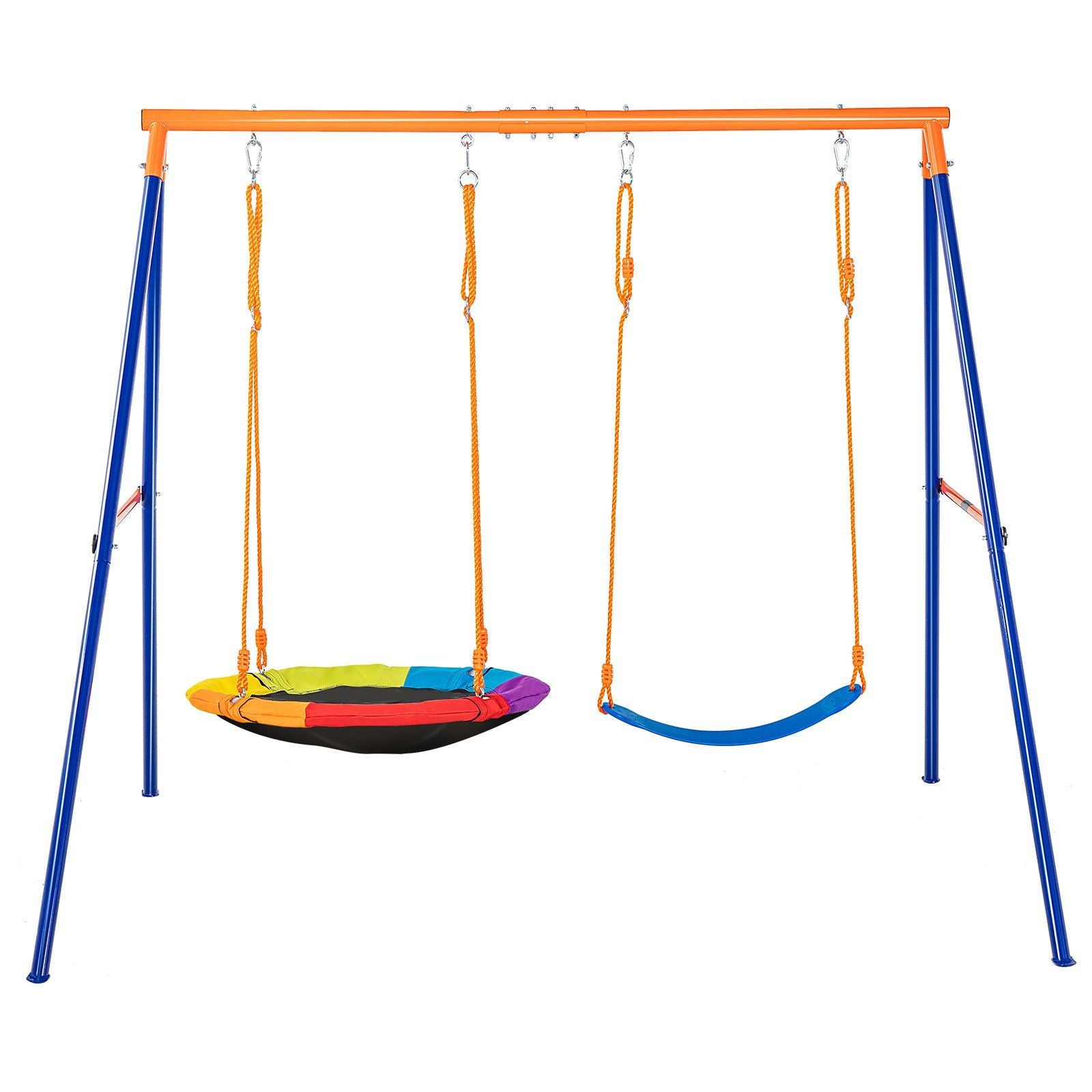 Swing Sets for Backyard, 440lbs Load Capacity Swing Set, with 1 Saucer Swing Seat, 1 Belt Swing Seat, Heavy V952-AXQQTZ2RW000VMH9NV0