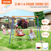 Swing Sets for Backyard, 440lbs Load Capacity Swing Set, with 1 Saucer Swing Seat, 1 Belt Swing Seat, Heavy V952-AXQQTZ2RW000VMH9NV0