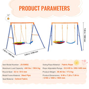Swing Sets for Backyard, 440lbs Load Capacity Swing Set, with 1 Saucer Swing Seat, 1 Belt Swing Seat, Heavy V952-AXQQTZ2RW000VMH9NV0