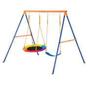 Swing Sets for Backyard, 440lbs Load Capacity Swing Set, with 1 Saucer Swing Seat, 1 Belt Swing Seat, Heavy V952-AXQQTZ2RW000VMH9NV0