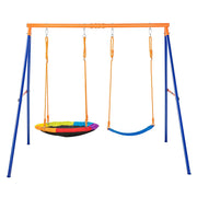 Swing Sets for Backyard, 440lbs Load Capacity Swing Set, with 1 Saucer Swing Seat, 1 Belt Swing Seat, Heavy V952-AXQQTZ2RW000VMH9NV0