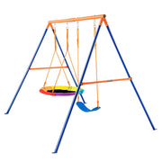 Swing Sets for Backyard, 440lbs Load Capacity Swing Set, with 1 Saucer Swing Seat, 1 Belt Swing Seat, Heavy V952-AXQQTZ2RW000VMH9NV0