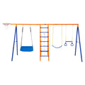 Swing Sets for Backyard 6 in 1 Swing Set 440lbs Capacity Metal Swingset V952-AXQQTZ4RW000I4JXOV0