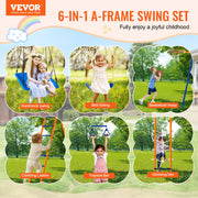 Swing Sets for Backyard 6 in 1 Swing Set 440lbs Capacity Metal Swingset V952-AXQQTZ4RW000I4JXOV0