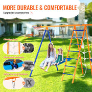 Swing Sets for Backyard 6 in 1 Swing Set 440lbs Capacity Metal Swingset V952-AXQQTZ4RW000I4JXOV0