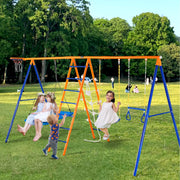 Swing Sets for Backyard 6 in 1 Swing Set 440lbs Capacity Metal Swingset V952-AXQQTZ4RW000I4JXOV0