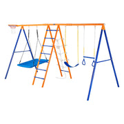 Swing Sets for Backyard 6 in 1 Swing Set 440lbs Capacity Metal Swingset V952-AXQQTZ4RW000I4JXOV0