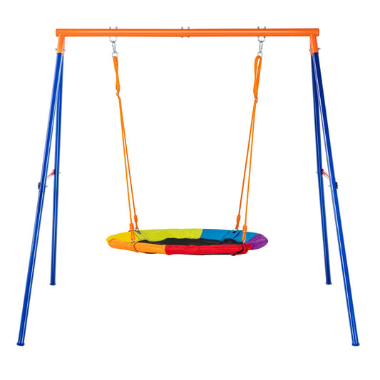 Swing Sets for Backyard 40in Saucer Swing Seat A-Frame Metal Stand 440lbs V952-AXQQTZZW1RW0EWUW4V0