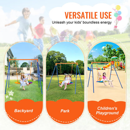 Swing Sets for Backyard 40in Saucer Swing Seat A-Frame Metal Stand 440lbs V952-AXQQTZZW1RW0EWUW4V0
