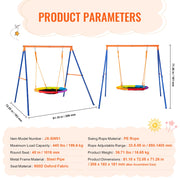 Swing Sets for Backyard 40in Saucer Swing Seat A-Frame Metal Stand 440lbs V952-AXQQTZZW1RW0EWUW4V0