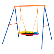Swing Sets for Backyard 40in Saucer Swing Seat A-Frame Metal Stand 440lbs V952-AXQQTZZW1RW0EWUW4V0