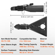 A-Frame Trailer Coupler, Fits 2-Inch Hitch Ball Size, 7000 lbs Towing Capacity, Heavy Duty Steel Coupler, V952-AXTCOHQDZHJ25QG1PV0