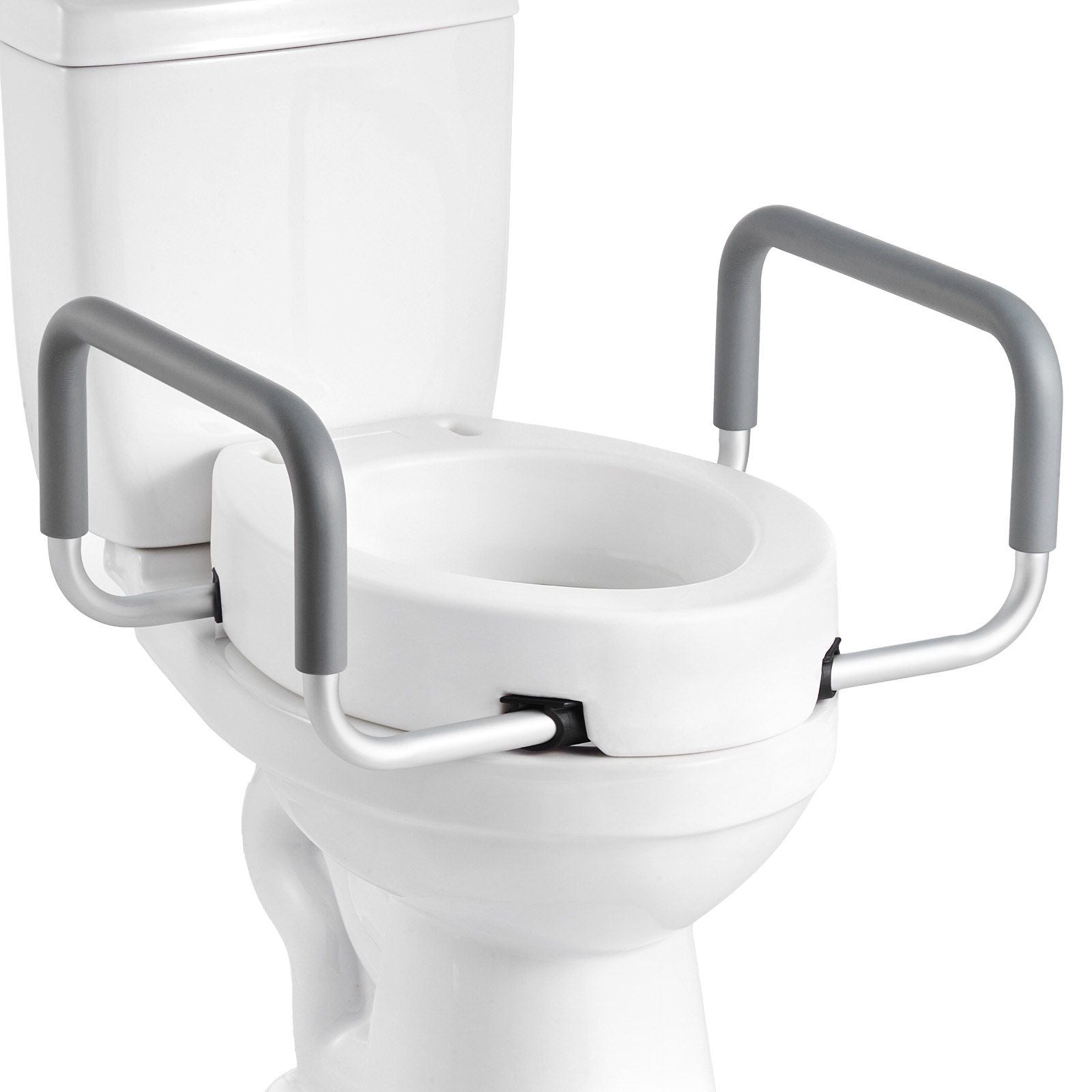 Raised Toilet Seat with Arms, 136.1 kg Load Capacity, 88.9 mm Lift Height, Widened Commode Elevated Toilet V952-AZSJGMTZD35YISHJB001V0