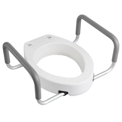 Raised Toilet Seat with Arms, 136.1 kg Load Capacity, 88.9 mm Lift Height, Widened Commode Elevated Toilet V952-AZSJGMTZD35YISHJB001V0