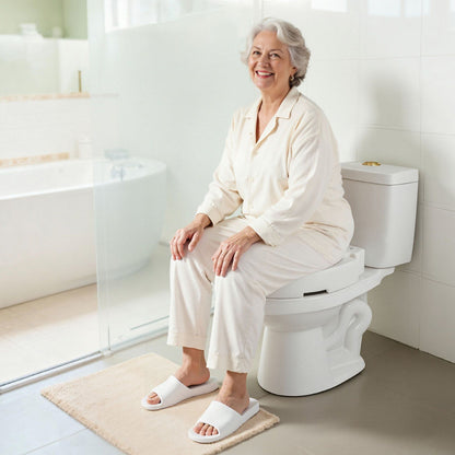 Raised Toilet Seat, 136.1 kg Load Capacity, 88.9 mm Lift Height, Commode Elevated Toilet Seat Riser with V952-AZSJGMTZD35YVGGYI001V0