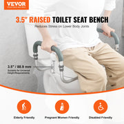 Raised Toilet Seat,88.9 mm Height Raised, 136 kg Weight Capacity, for Standard Round Toilet, Aluminum V952-AZSJGMTZDDFSTV95SV0