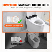 Raised Toilet Seat,88.9 mm Height Raised, 136 kg Weight Capacity, for Standard Round Toilet, Aluminum V952-AZSJGMTZDDFSTV95SV0