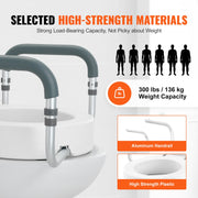 Raised Toilet Seat,88.9 mm Height Raised, 136 kg Weight Capacity, for Standard Round Toilet, Aluminum V952-AZSJGMTZDDFSTV95SV0