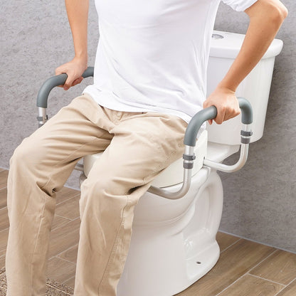 Raised Toilet Seat,88.9 mm Height Raised, 136 kg Weight Capacity, for Standard Round Toilet, Aluminum V952-AZSJGMTZDDFSTV95SV0
