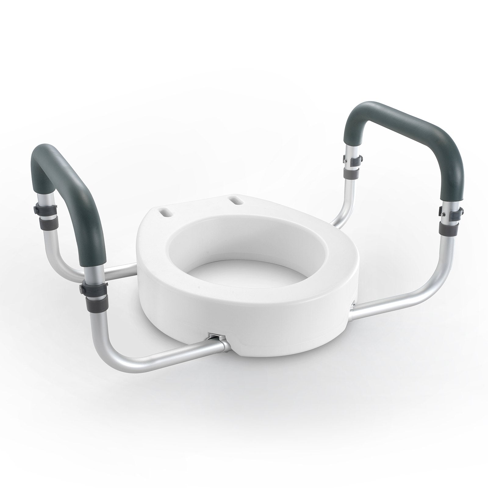 Raised Toilet Seat,88.9 mm Height Raised, 136 kg Weight Capacity, for Standard Round Toilet, Aluminum V952-AZSJGMTZDDFSTV95SV0
