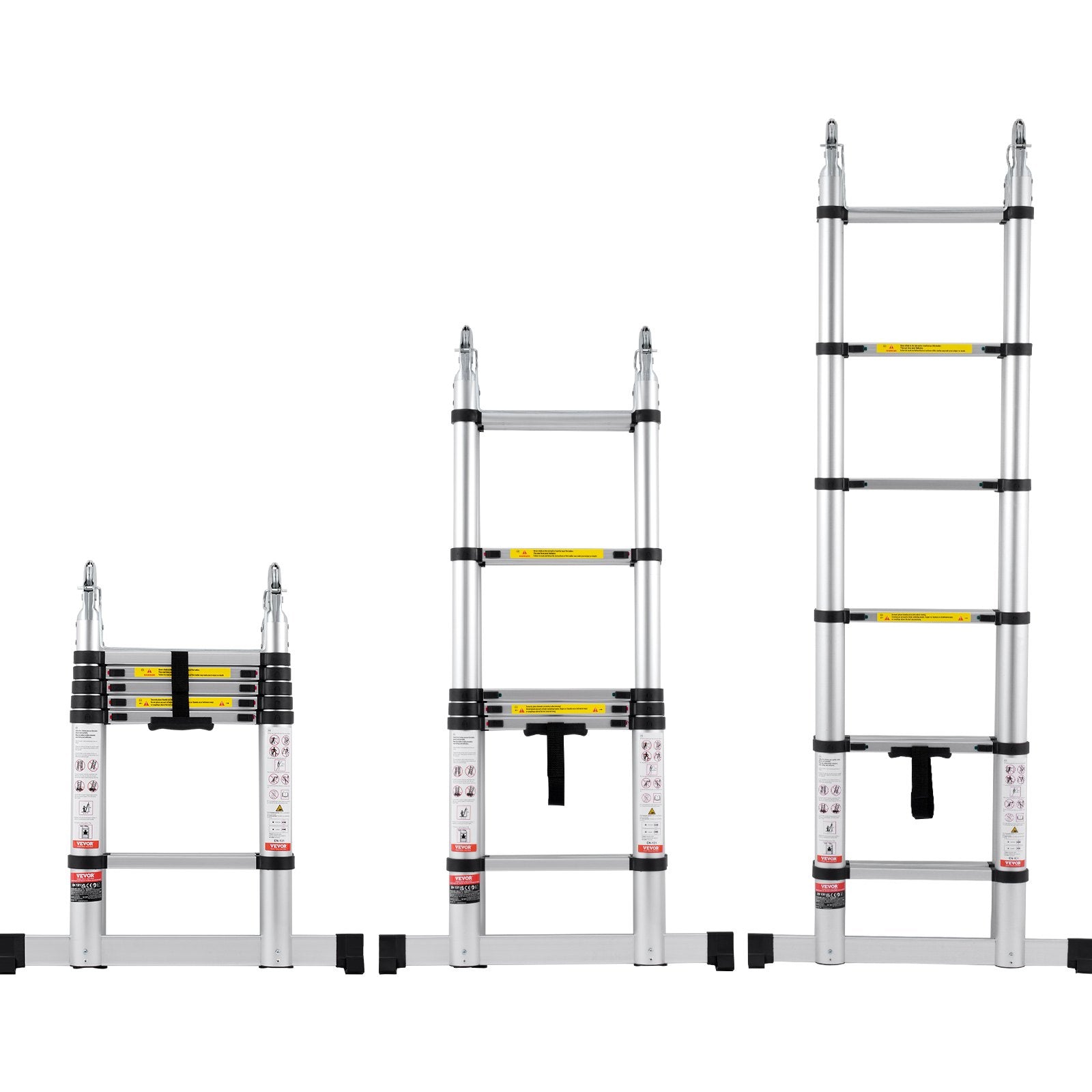 Telescoping Extension Ladder 12.5FT A-Shape w/ Stabilizer Bar for RV V952-AZXSSLTNLSLK7NWR8V0