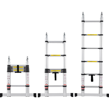Telescoping Extension Ladder 12.5FT A-Shape w/ Stabilizer Bar for RV V952-AZXSSLTNLSLK7NWR8V0