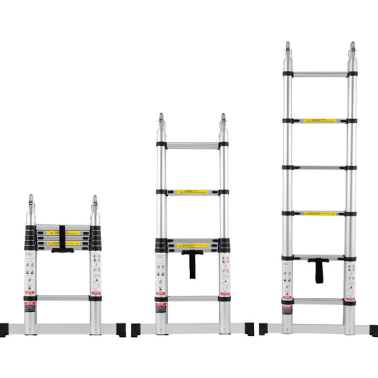 Telescoping Extension Ladder 12.5FT A-Shape w/ Stabilizer Bar for RV V952-AZXSSLTNLSLK7NWR8V0