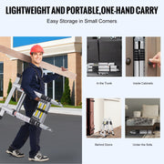 Telescoping Extension Ladder 12.5FT A-Shape w/ Stabilizer Bar for RV V952-AZXSSLTNLSLK7NWR8V0