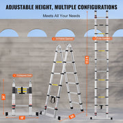 Telescoping Extension Ladder 12.5FT A-Shape w/ Stabilizer Bar for RV V952-AZXSSLTNLSLK7NWR8V0