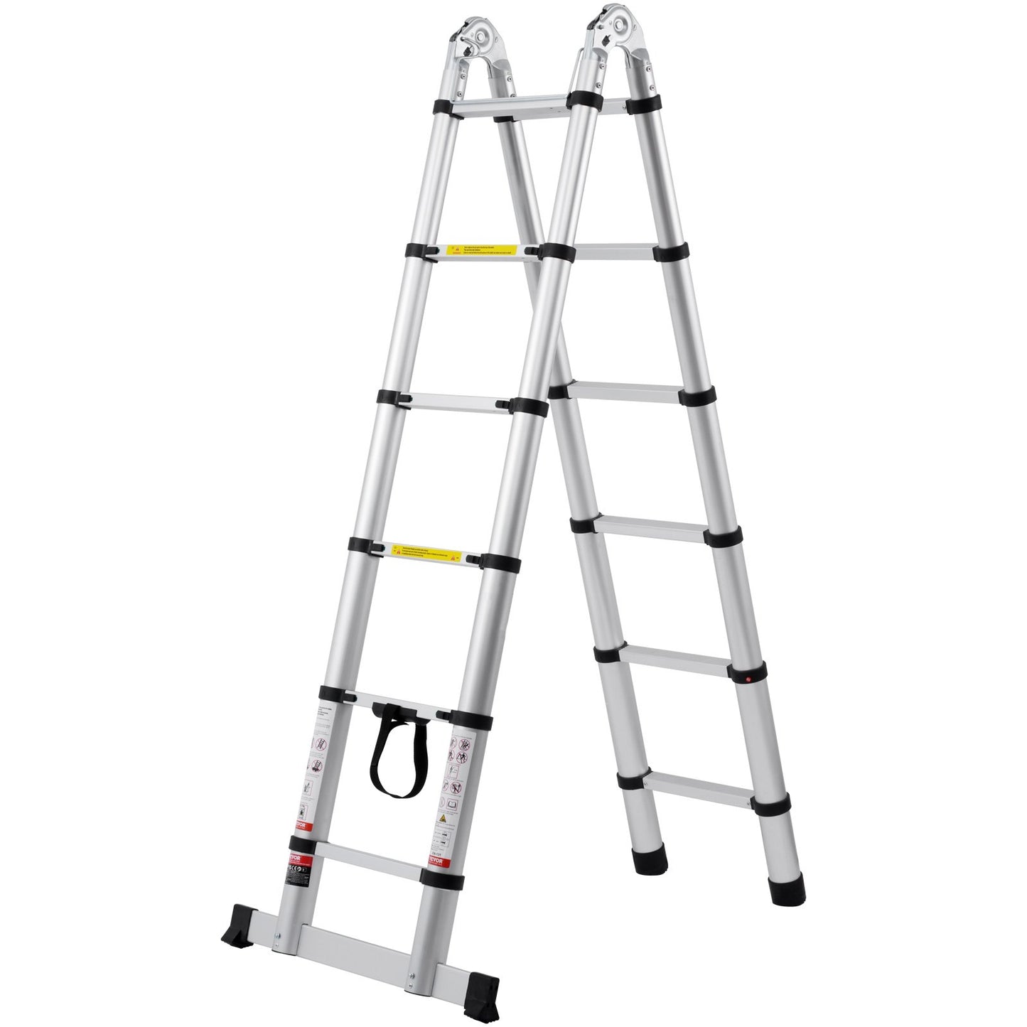 Telescoping Extension Ladder 12.5FT A-Shape w/ Stabilizer Bar for RV V952-AZXSSLTNLSLK7NWR8V0