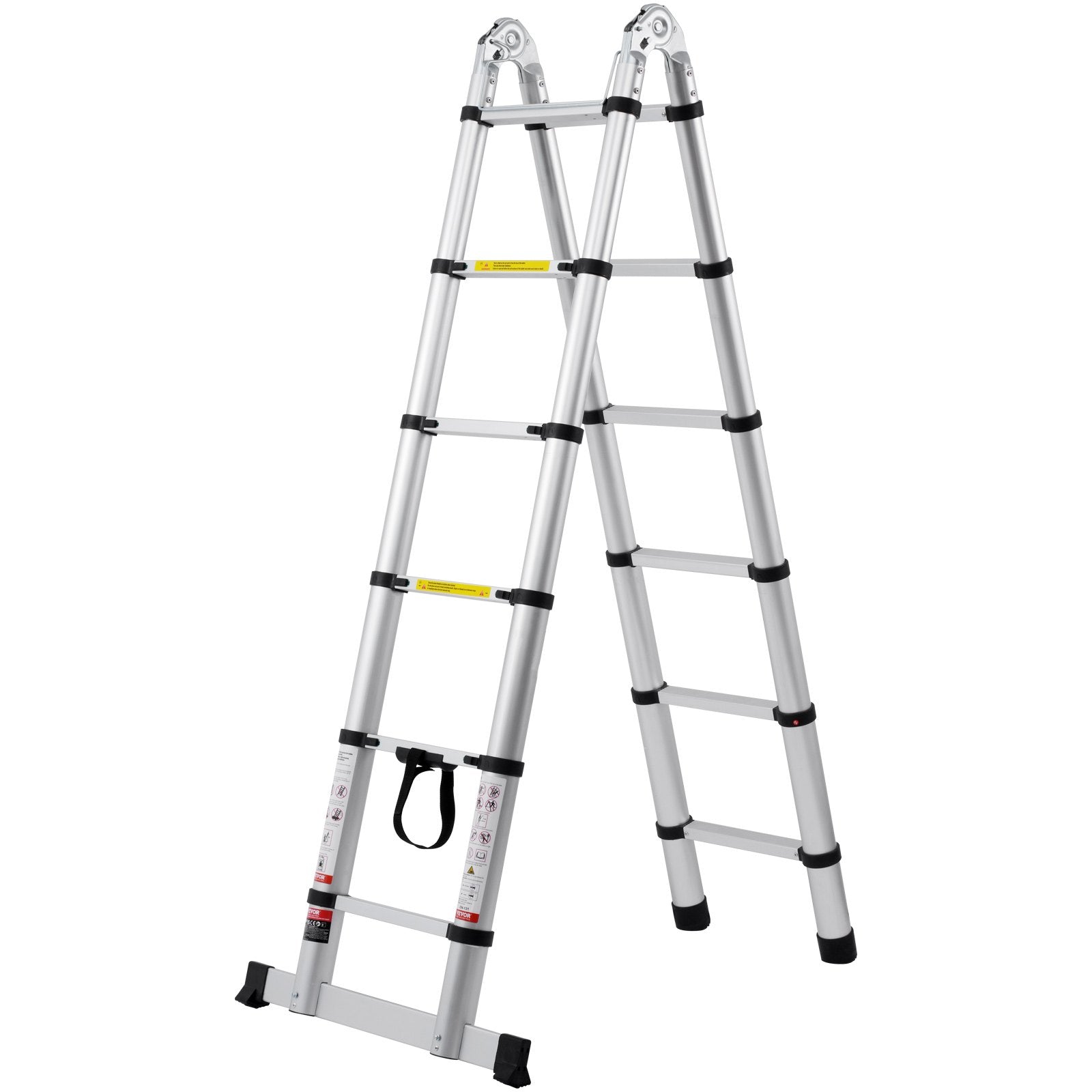 Telescoping Extension Ladder 12.5FT A-Shape w/ Stabilizer Bar for RV V952-AZXSSLTNLSLK7NWR8V0