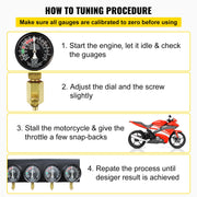 Fuel Vacuum Carburetor Synchronize Tool Kit Fuel Vacuum Carburetor Synchronizer carb sync Gauge Set with V952-B100132SLZKB00001V0