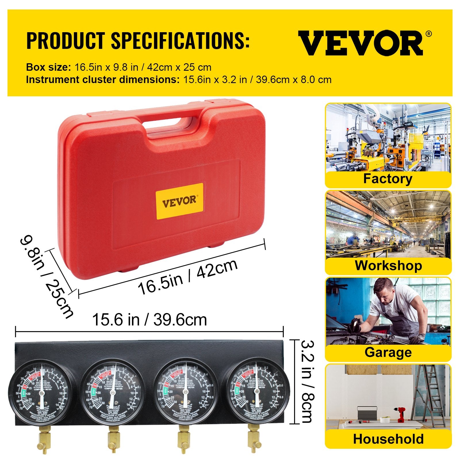 Fuel Vacuum Carburetor Synchronize Tool Kit Fuel Vacuum Carburetor Synchronizer carb sync Gauge Set with V952-B100132SLZKB00001V0
