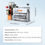 Automatic Wire Stripping Machine, 0.06''-1.57'' Electric Motorized Cable Stripper, 750 W, 98 ft/min Wire V952-B750W101538MMFDI9V3