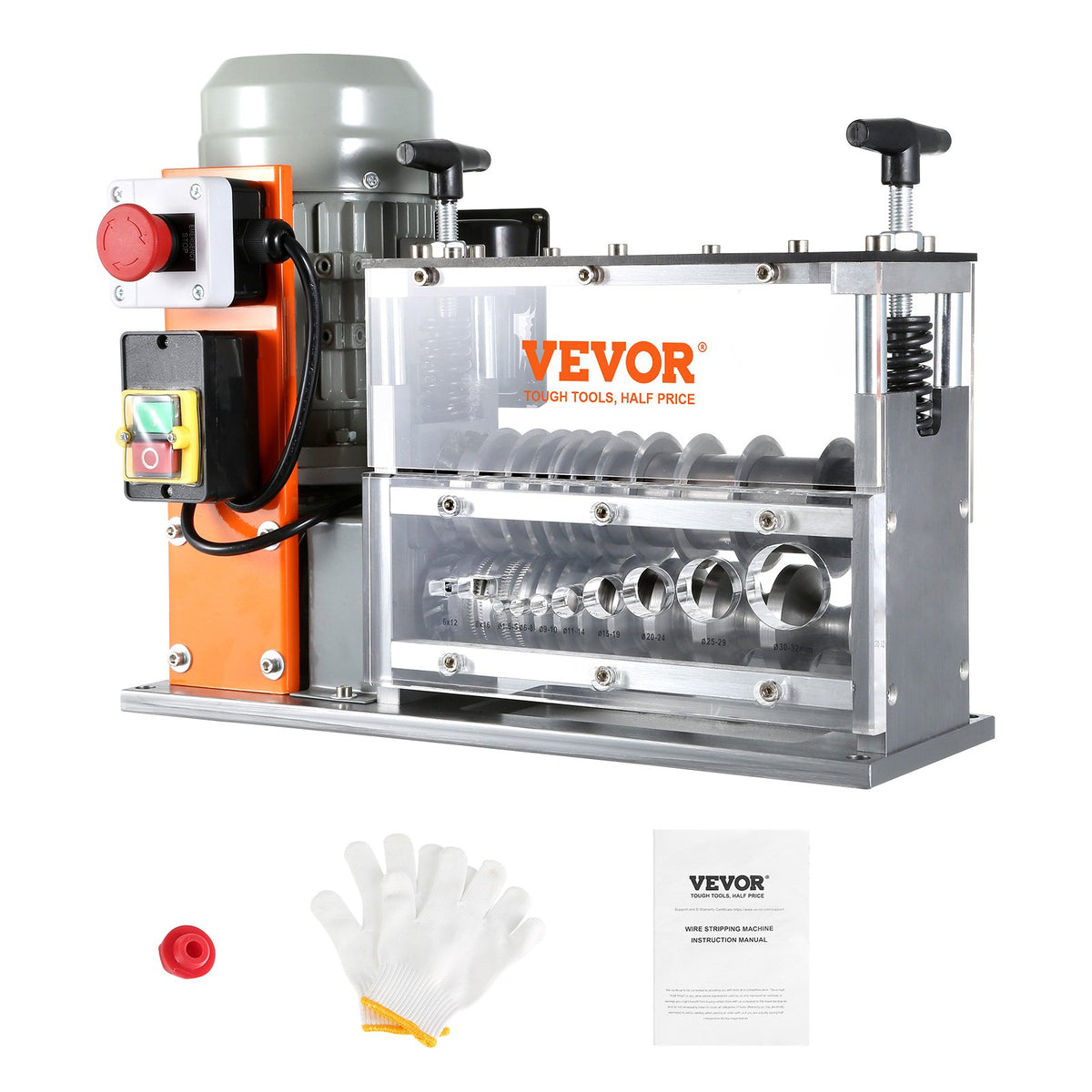 Automatic Wire Stripping Machine, 0.06''-1.57'' Electric Motorized Cable Stripper, 750 W, 98 ft/min Wire V952-B750W101538MMFDI9V3