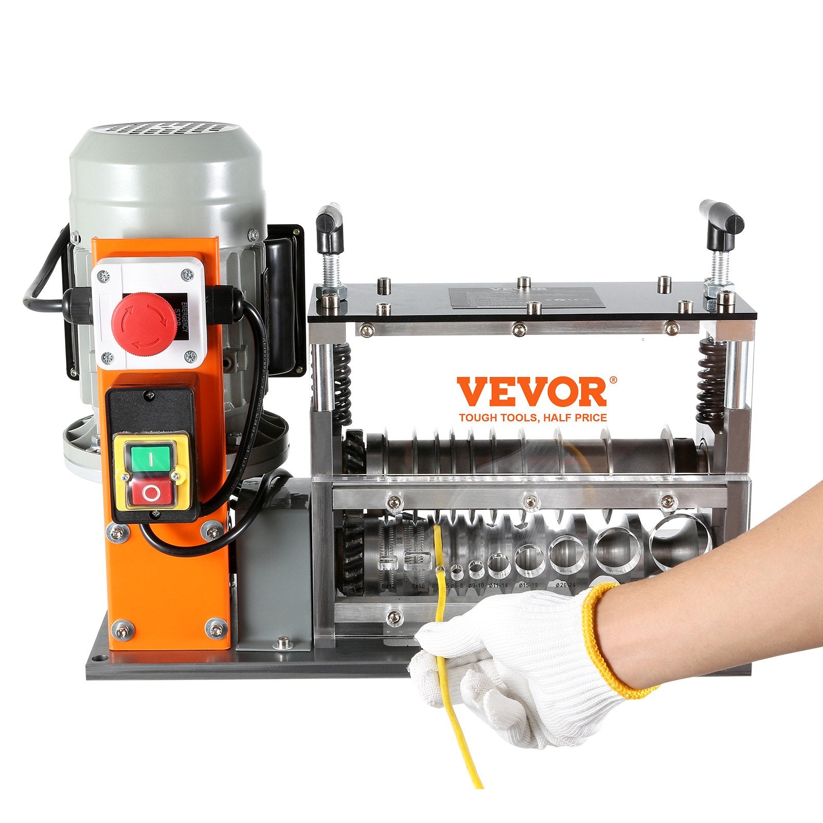 Automatic Wire Stripping Machine, 0.06''-1.57'' Electric Motorized Cable Stripper, 750 W, 98 ft/min Wire V952-B750W101538MMFDI9V3