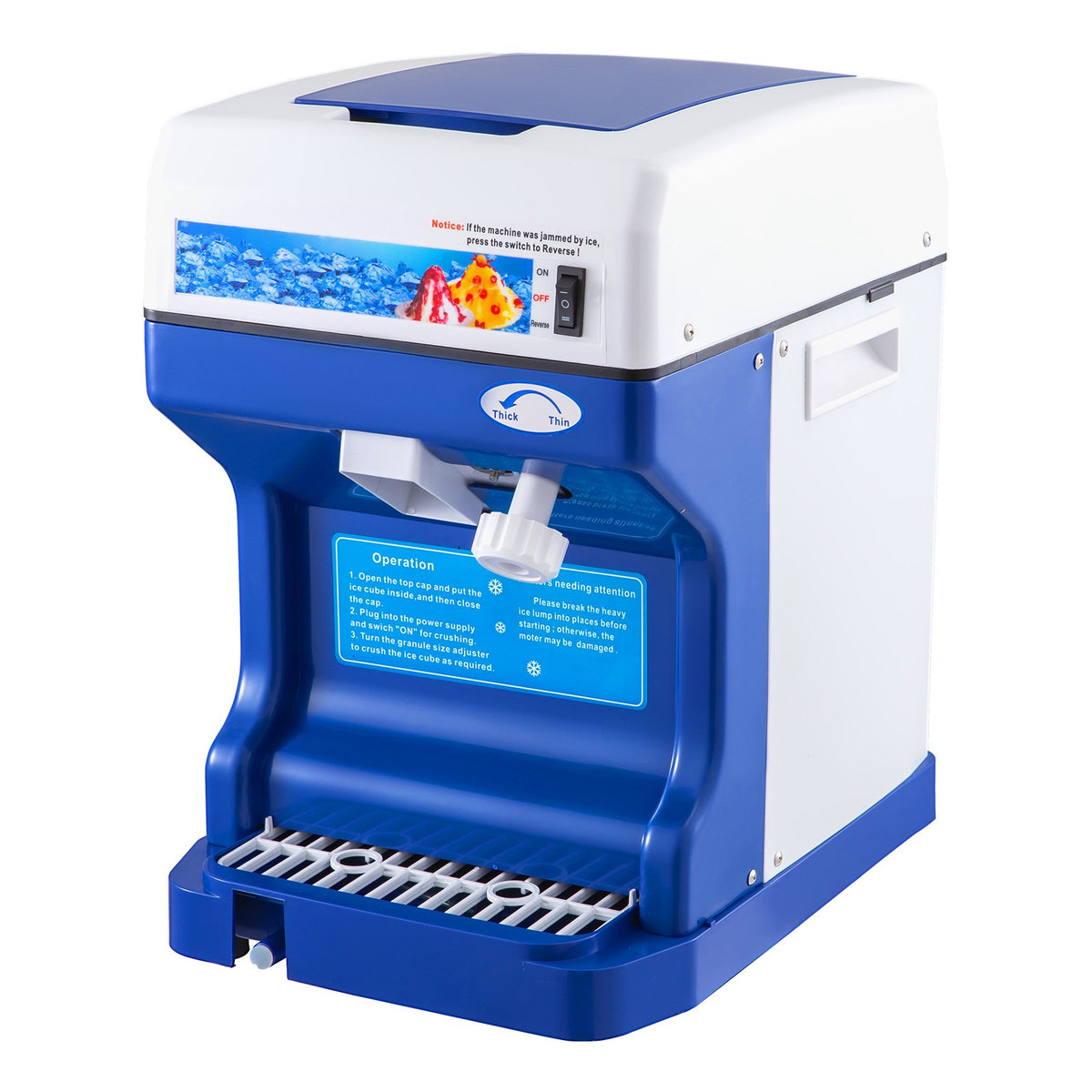 Ice Shaver 265LBS/Hour Snow Cone Frozen Ice Shaving Slushie Dessert Maker Stainless Steel Food Grade for V952-BBJ168SY000000001V3