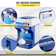 Ice Shaver 265LBS/Hour Snow Cone Frozen Ice Shaving Slushie Dessert Maker Stainless Steel Food Grade for V952-BBJ168SY000000001V3