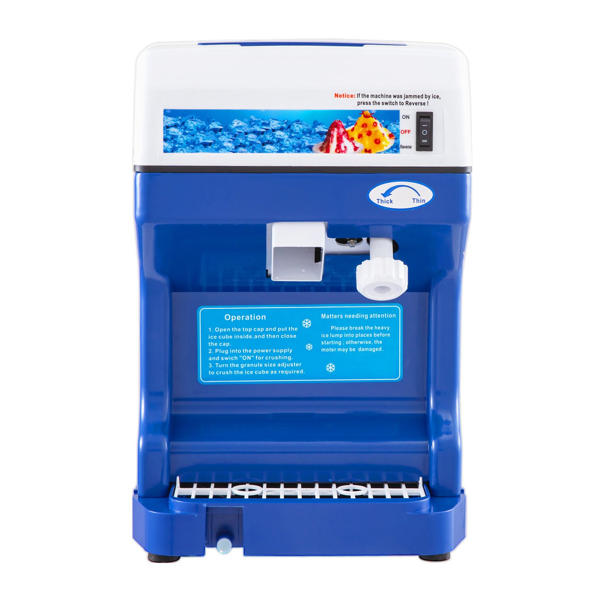 Ice Shaver 265LBS/Hour Snow Cone Frozen Ice Shaving Slushie Dessert Maker Stainless Steel Food Grade for V952-BBJ168SY000000001V3
